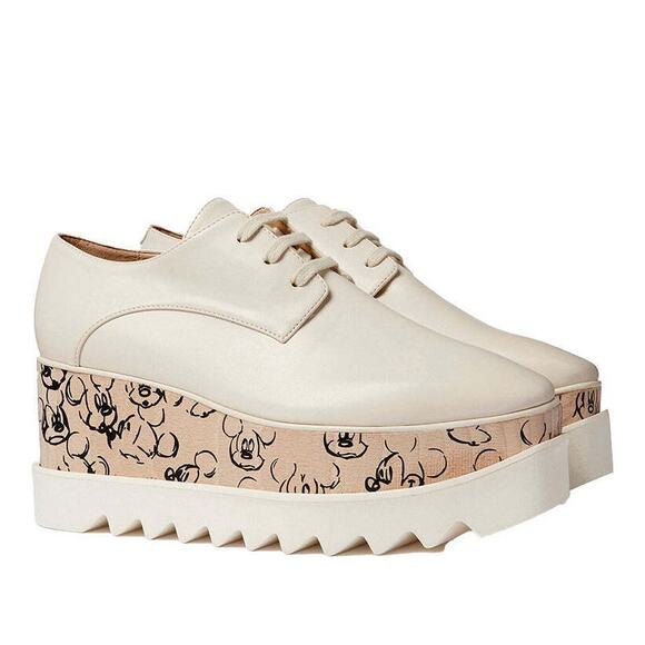 Stella McCartney X Fantasia Elyse Disney Platform Wood Shoes Mickey Sz 11
